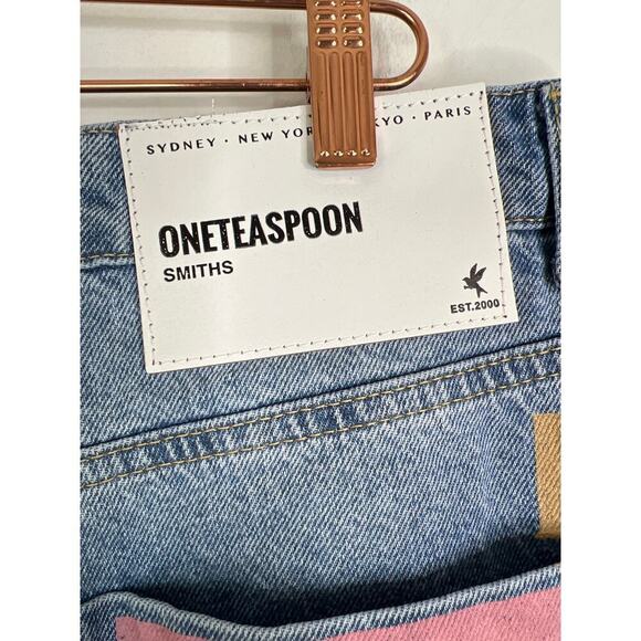 One Teaspoon Free People Smiths Low Waist Wide Leg Denim Jeans NWOT SZ 34 - Picture 10 of 14